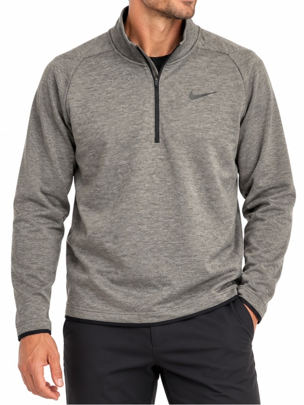 Nike Dri-FIT Gray Heather Quarter Zip Men’s Pullover Fleece XL